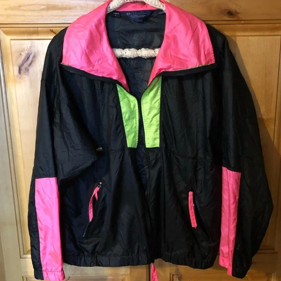 Vintage 80s 90s Neon Columbia Zip Up Windbreaker - Picture 4 of 8